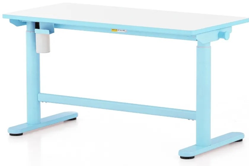 OfficeTech Kids állítható magasságú asztal, 100 x 50 cm, fehér / kék