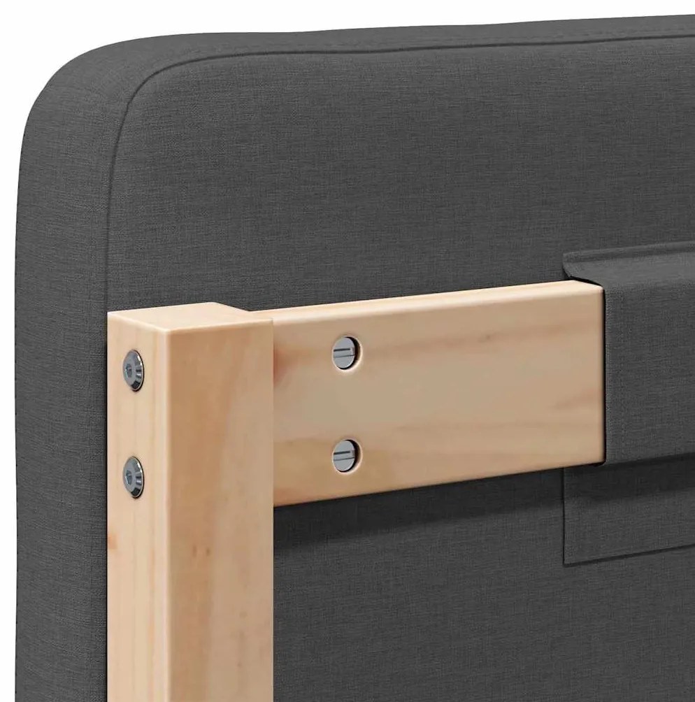 Kárpitozott fejtámla Barna és sötétszürke 160 cm Tömör fenyőfa