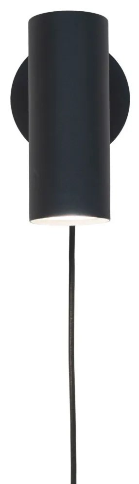 Paris fali lámpa, fekete, 190 cm fonott kábel