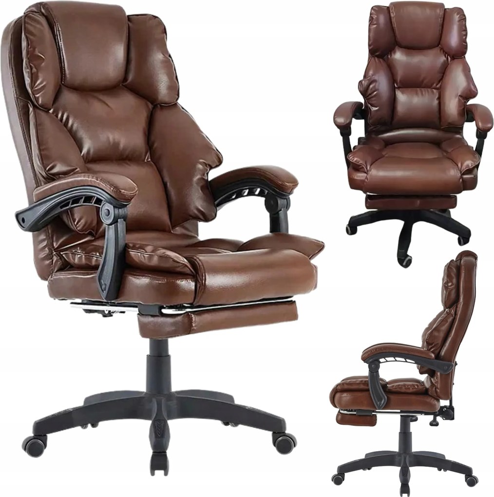 Irodai szék Főnöki szék Forgatható lábtartó Munkaasztal Sötétbarna