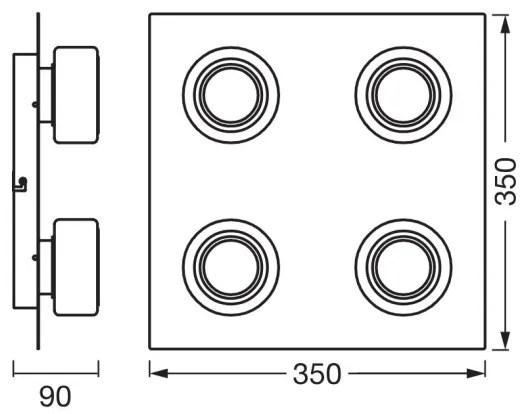 Ledvance -LED Fürdőszobai mennyezeti lámpa ORBIS FLAME 4xLED/5,5W/230V IP44 króm