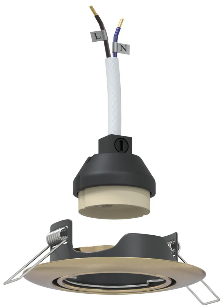 Recesszált Spotlámpák 6 db Kerek GU10 Sárgaréz Ø90 mm Acél