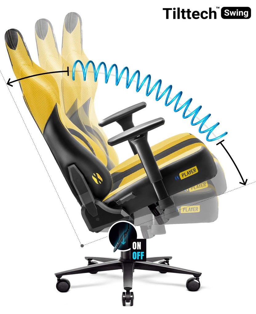 Diablo X-Player 2.0 szövet gamer szék gyerekeknek Kids méret: dark sunflower / sárga Diablochairs