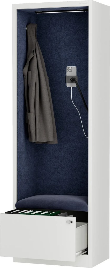 Sally 600mm korpus Biały - siedzisko Granatowy