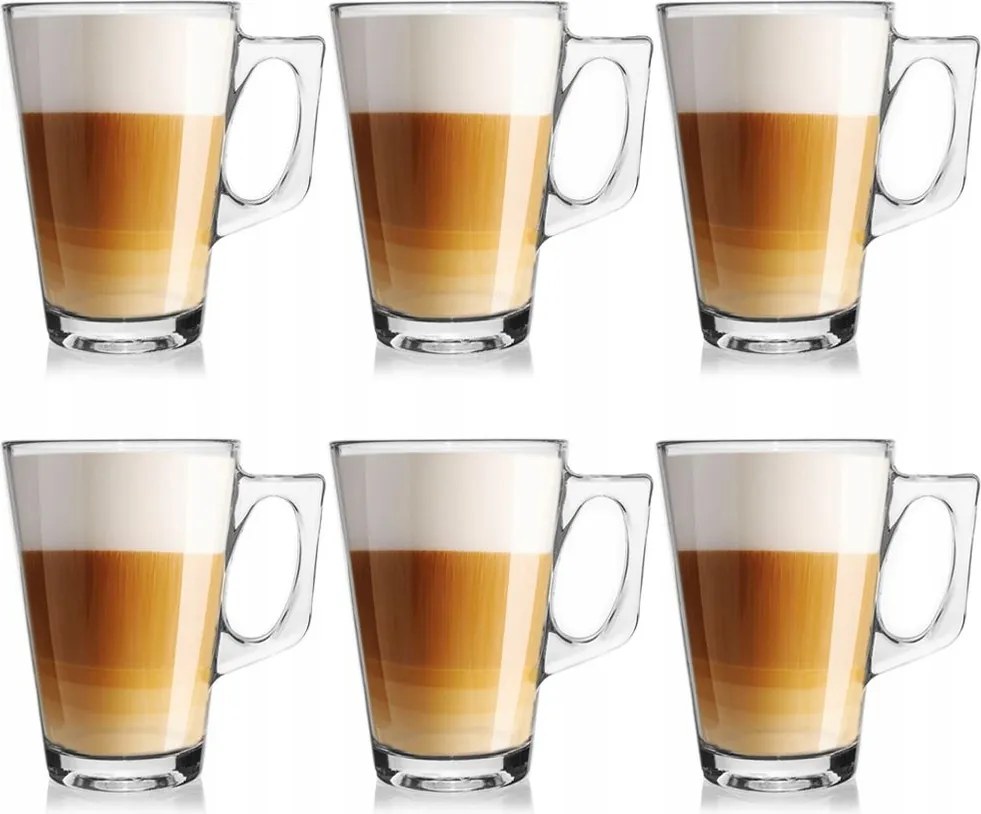 6x Kávés Poharak Latte Tea meleg hideg italok pohár szett