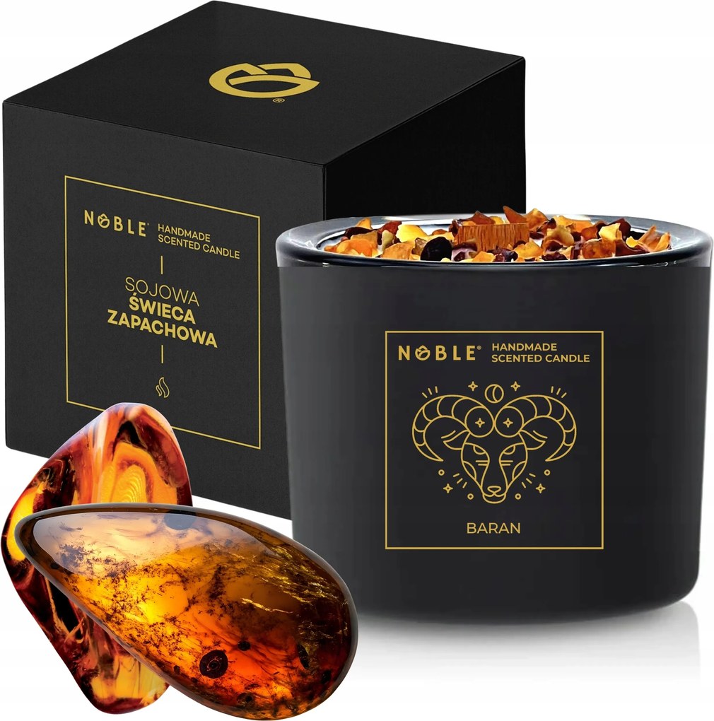 Szója illatgyertya Polish Amber borostyán csillagjegy Kos Noble