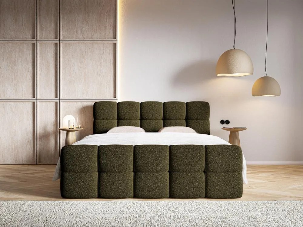 Kontinentális franciaágy 180 cm Cirsten 180C (ágyráccsal és matraccal) (tárolóhellyel) (oliva). Akció -16%. 1100154