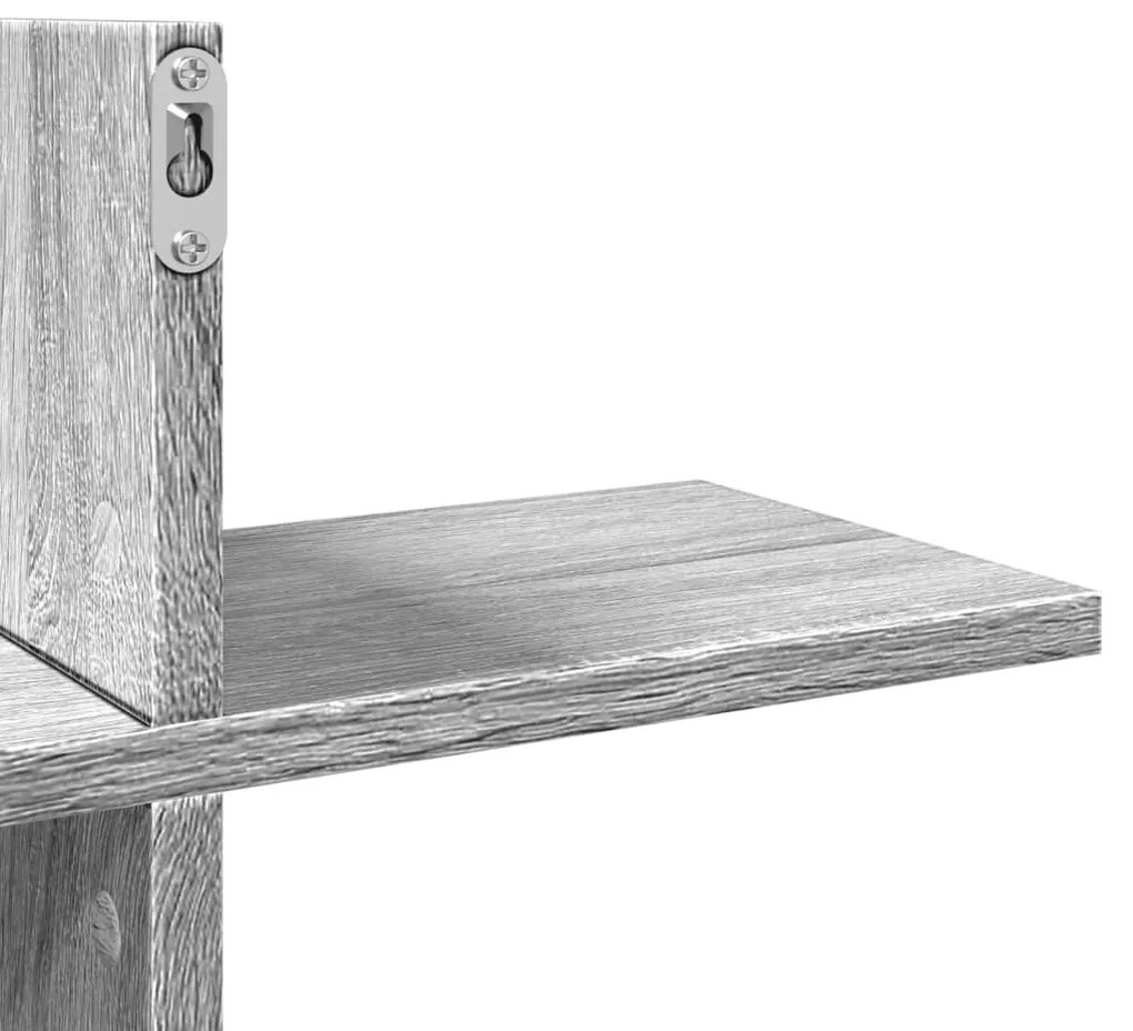 szürke sonoma színű szerelt fa fali polc 124,5 x 18 x 60,5 cm
