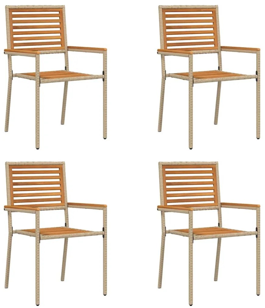Kerti összecsukható székek 4 pcs Barna és Bézs