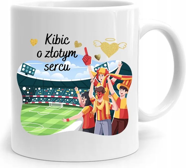 Szurkolóknak Szurkolói Bögre Arany Szívvel, fényképes nyomtatással