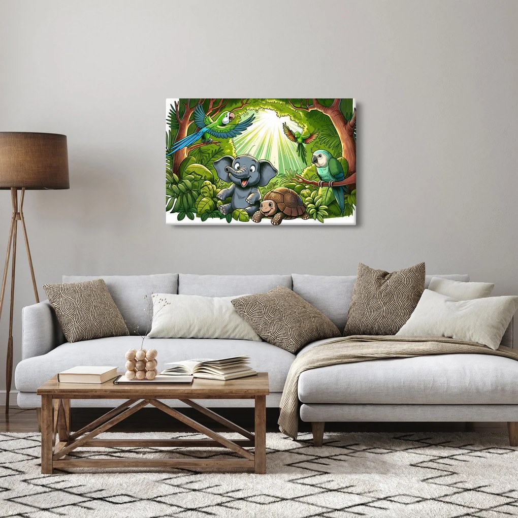 Kép - Vidám állatkák (90x60 cm)