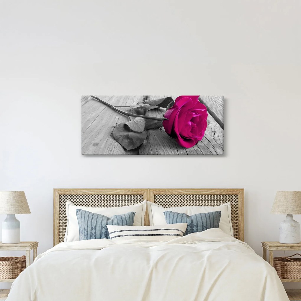 Kép - Rózsaszín rózsa (120x50 cm)