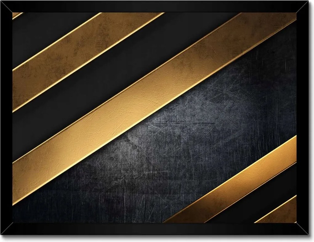 Poszter fekete keretben 40x30 Arany csíkos