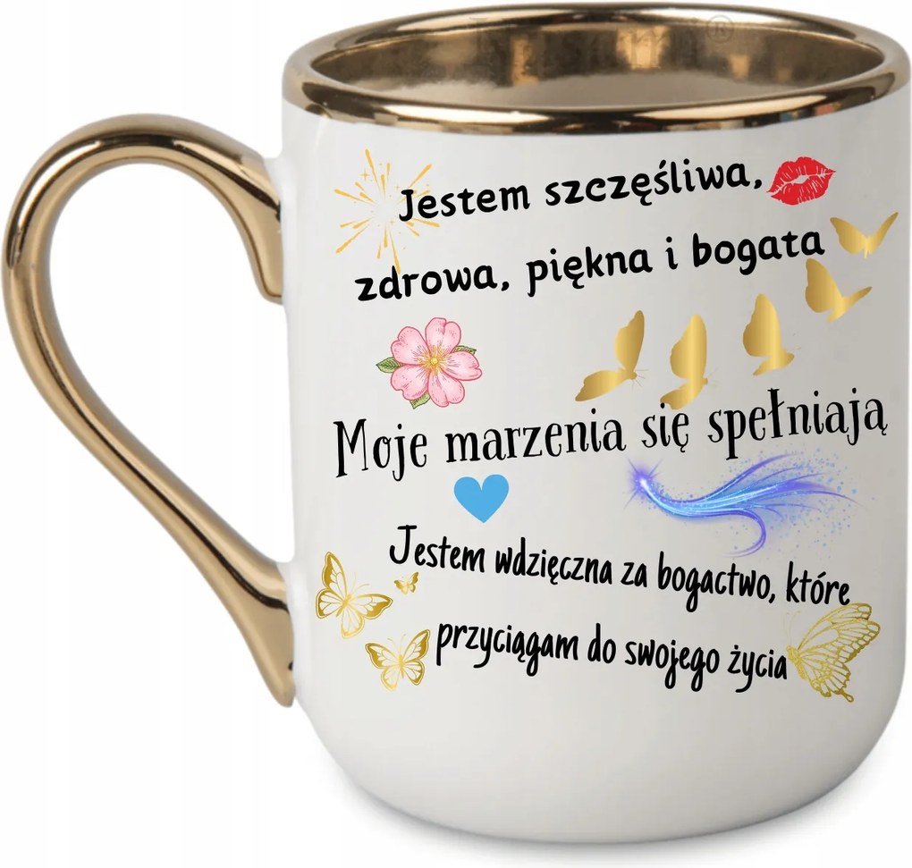 Elegáns bögre "Az én gazdagságom megerősítések" 330 Fehér