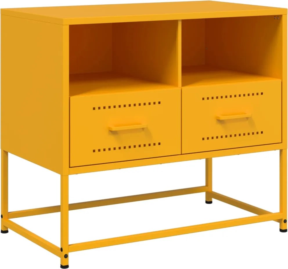 vidaXL mustársárga acél TV-szekrény 68 x 39 x 60,5 cm