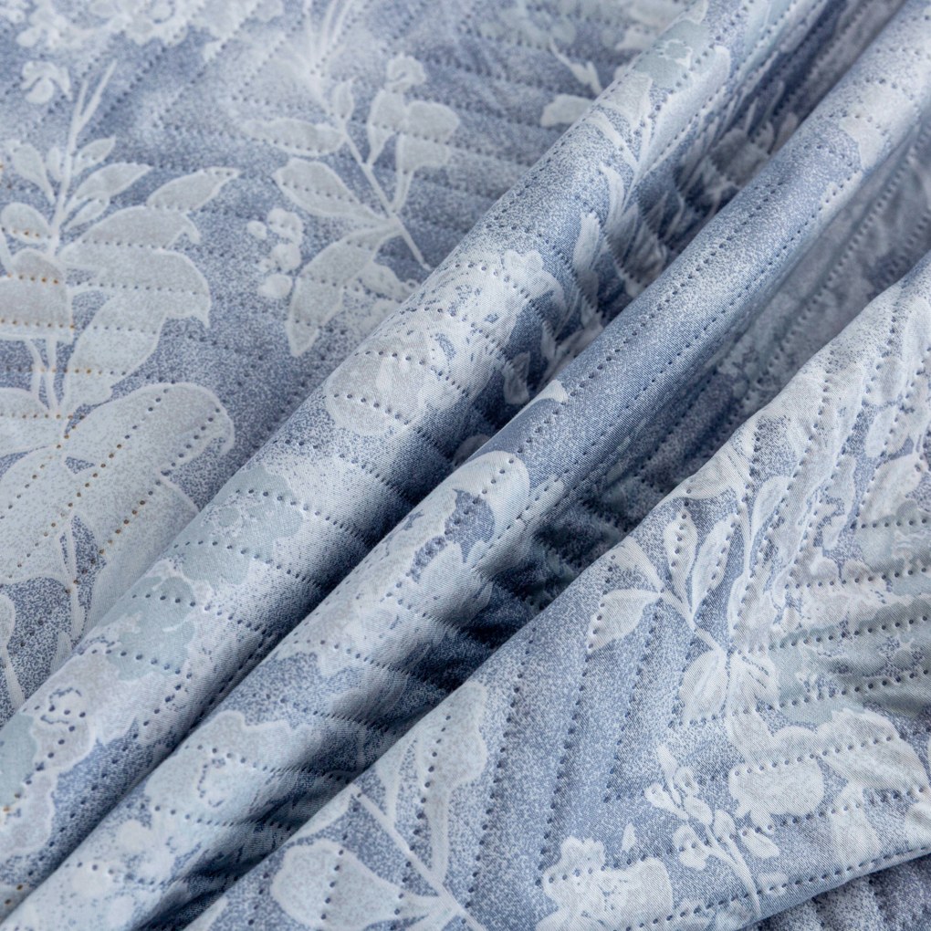 FLOWERS ágytakaró kék/szürke Méret: 200 x 220 cm