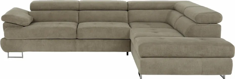 Ülőgarnitúra, világosbarna melír, szövet, jobbos, BUTON P