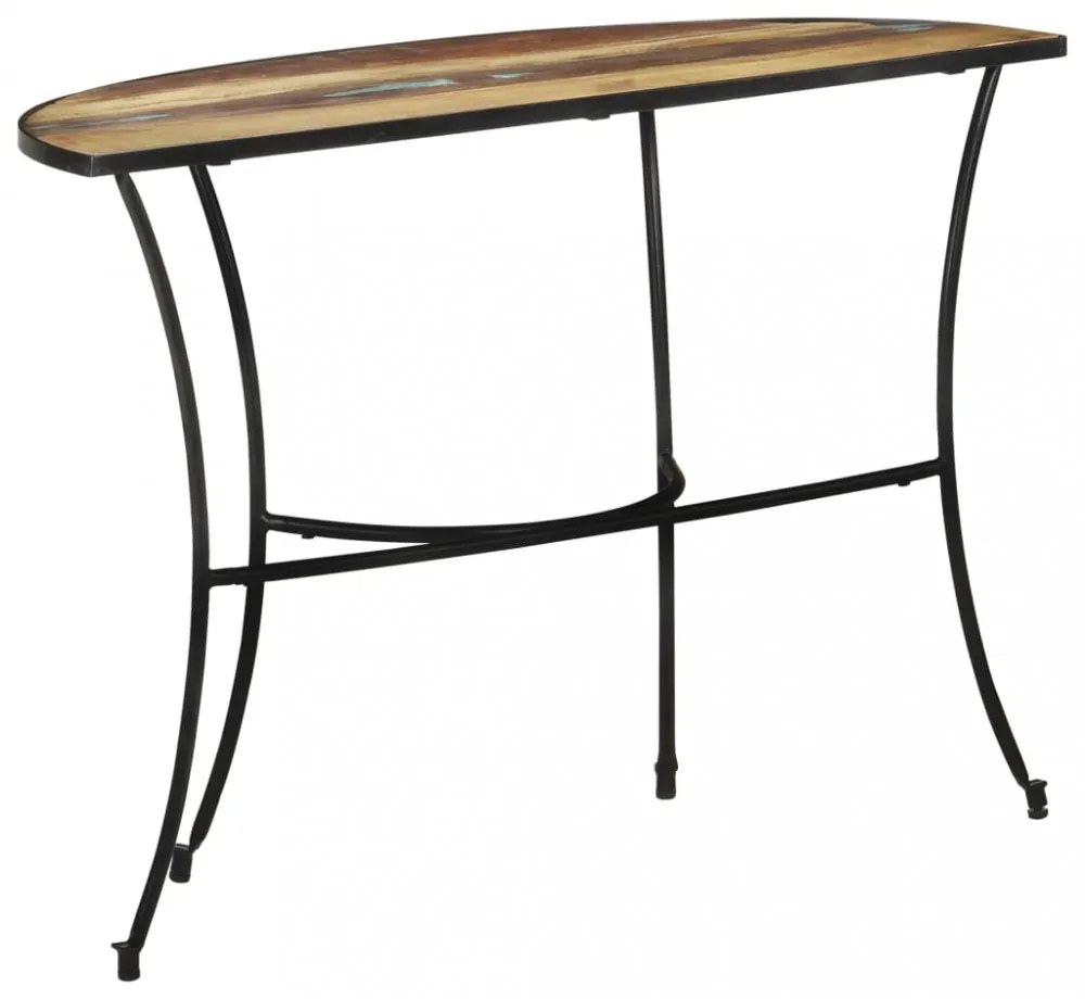 tömör újrahasznosított fa kisasztal 110 x 40 x 77 cm