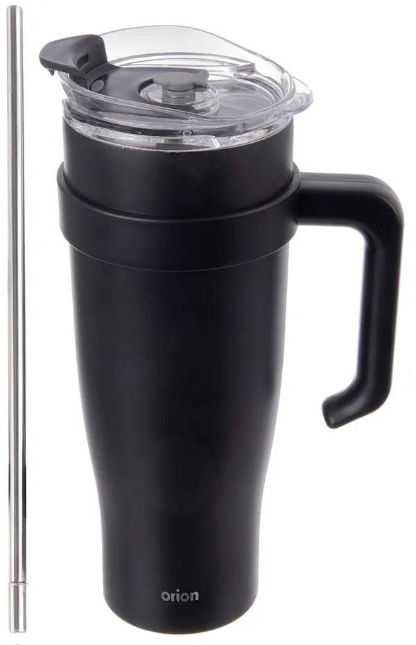 Fekete termobögre szívószállal 1,2 l Termo – Orion