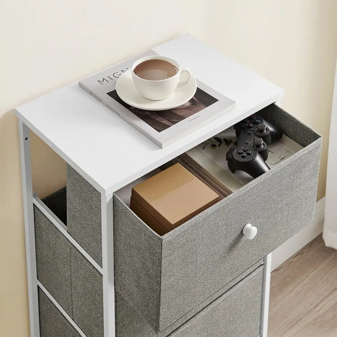 Szürke komód 45×30×92 cm méretben – AUK-E1031-GREY