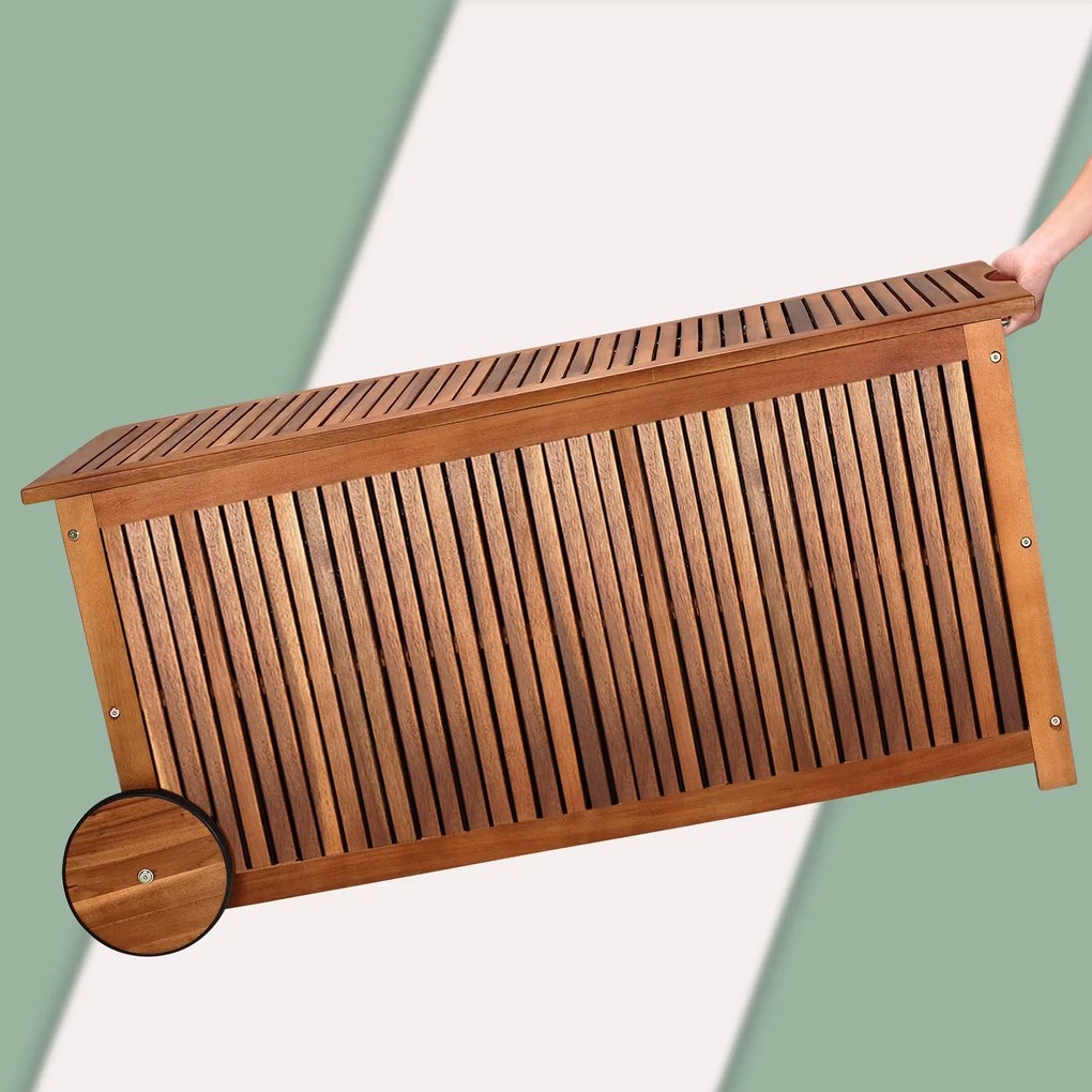 Deuba Fa tárolódoboz 350 l - akác