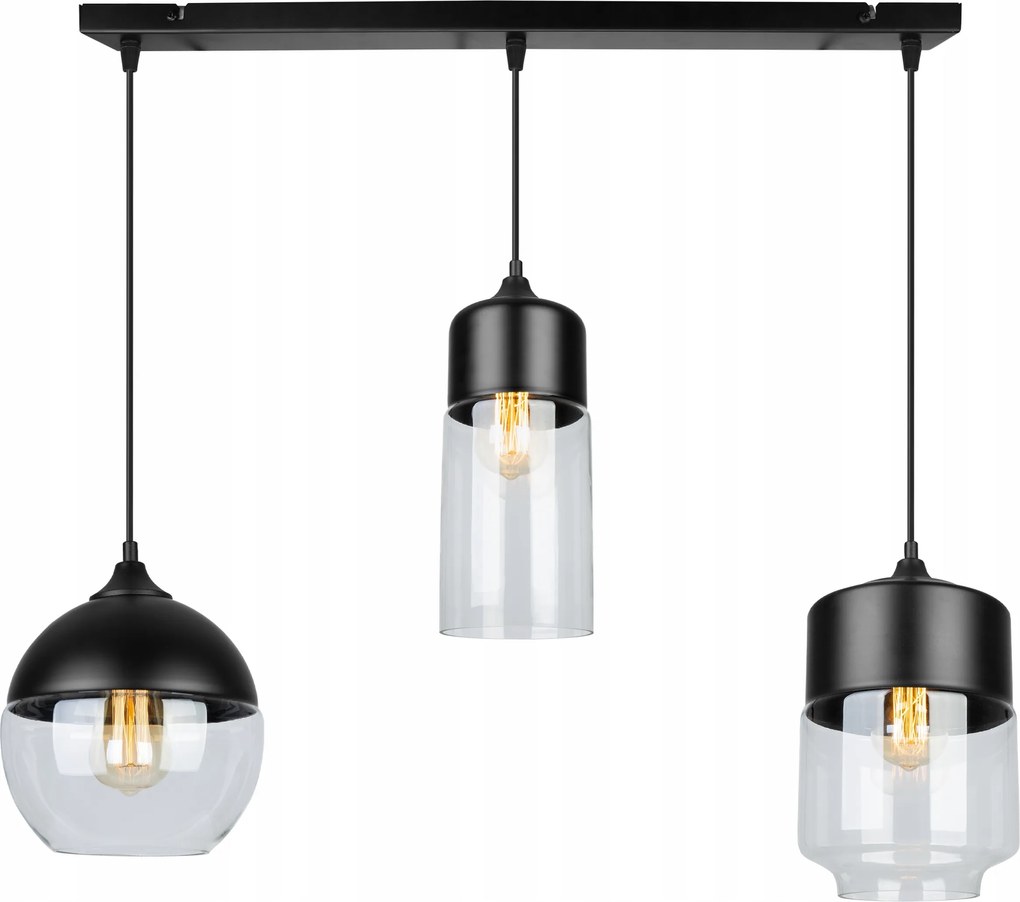 Mennyezeti Lámpa Lógó Csillár Loft Üveg Lámpabúra Hármas Színtelen