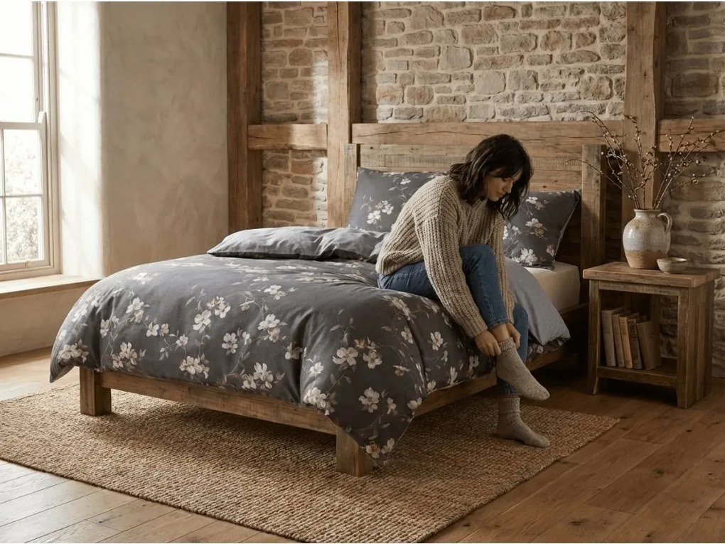 BLOSSOM szürke mikroszálas flanel ágyneműhuzat Ágyneműhuzat mérete: 70 x 90 cm | 140 x 200 cm