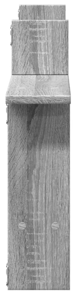 2 db szürke sonoma színű szerelt fa fali polc 50 x 12 x 50 cm