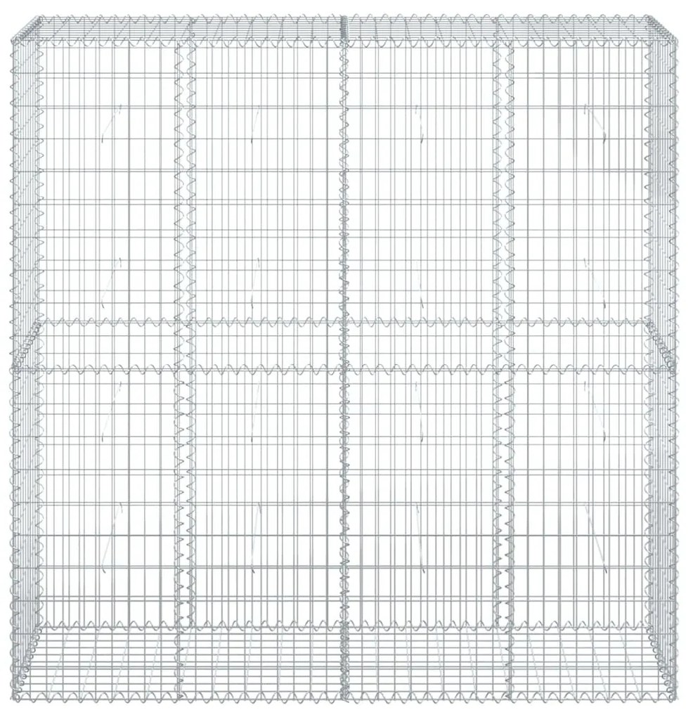 horganyzott vas gabion kosár fedéllel 200 x 50 x 200 cm