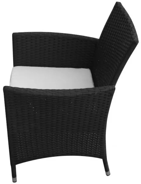 Casaria® Kerti rattan szett Berlin 1+6 - fekete