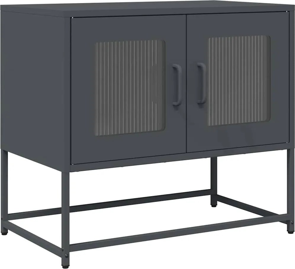 vidaXL antracitszürke hidegen hengerelt acél TV-szekrény 68x39x60,5 cm
