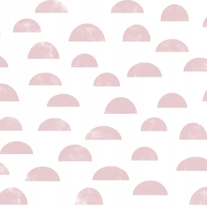 Fehér Tapéta Gyerekeknek Rózsaszín Félkör Minta