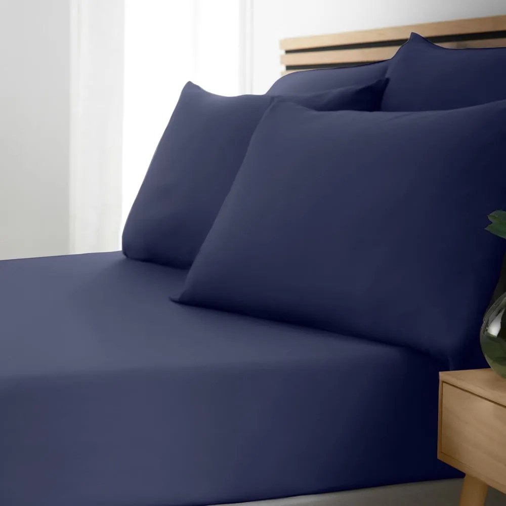 Sötétkék gumis lepedő 90x190 cm So Soft Easy Iron – Catherine Lansfield