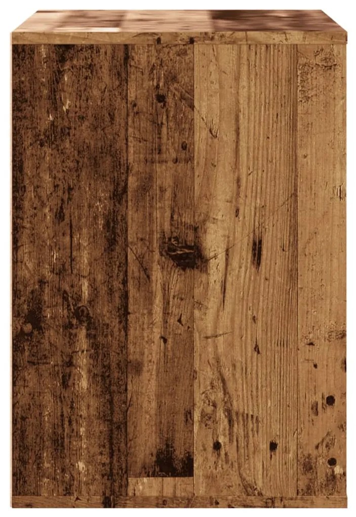 antik fa színű szerelt fa fiókos sarokszekrény 80 x 41 x 58 cm