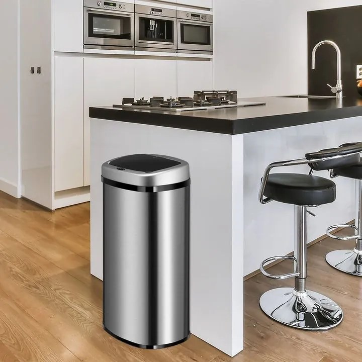 Szemeteskuka automata 60 L mozgásérzékelő rozsdamentes acél