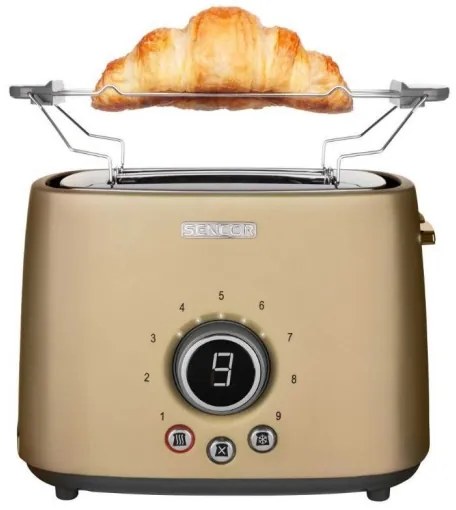 Sencor - 2 szeletes kenyérpirító melegítőrácssal 1000W/230V bézs