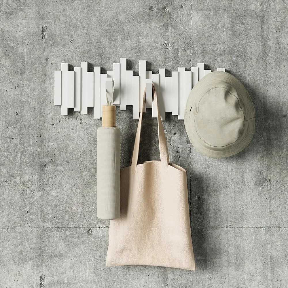 Fehér műanyag fali fogas Sticks – Umbra