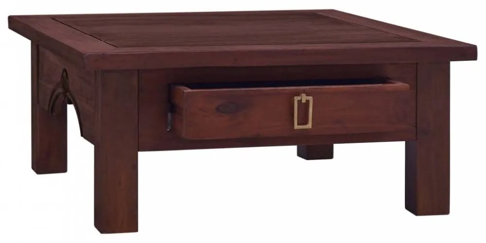 Klasszikus barna tömör mahagóni dohányzóasztal 68 x 68 x 30 cm
