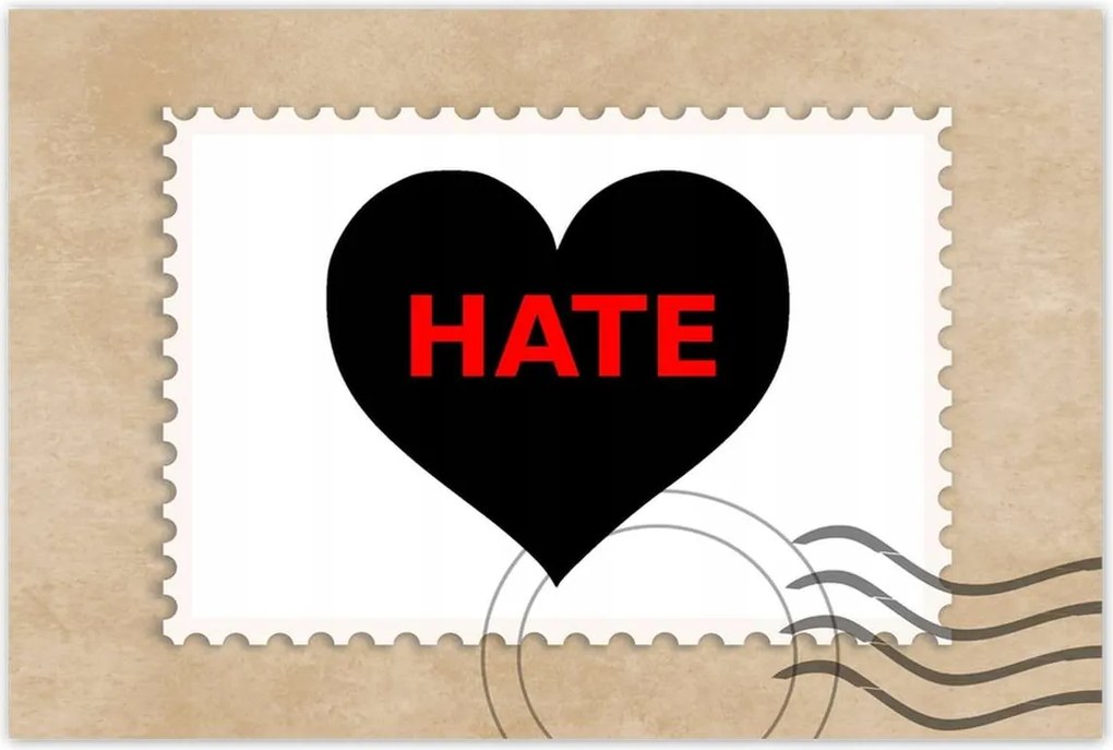 Poszter 60x40 Fekete szív Hate