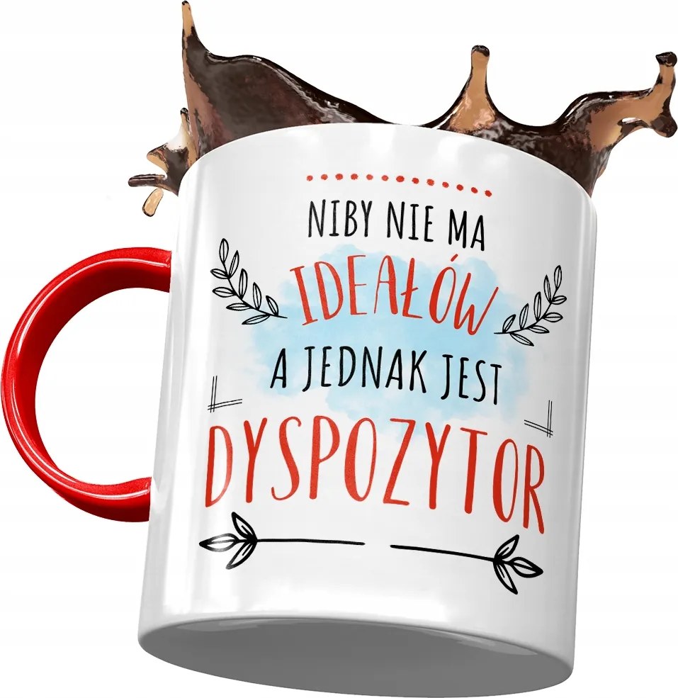 Piros Bögre Diszpécsernek Nincs Ideál Nyomtatott Fotóval