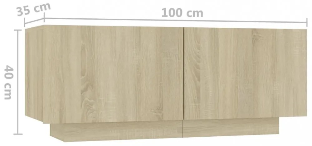 sonoma-tölgy színű forgácslap éjjeliszekrény 100 x 35 x 40 cm