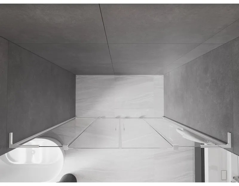 Mexen Velar L Duo, tolózuhanyajtó nyitáshoz 180 cm, 8 mm átlátszó üveg, króm, 871-180-003-02-01