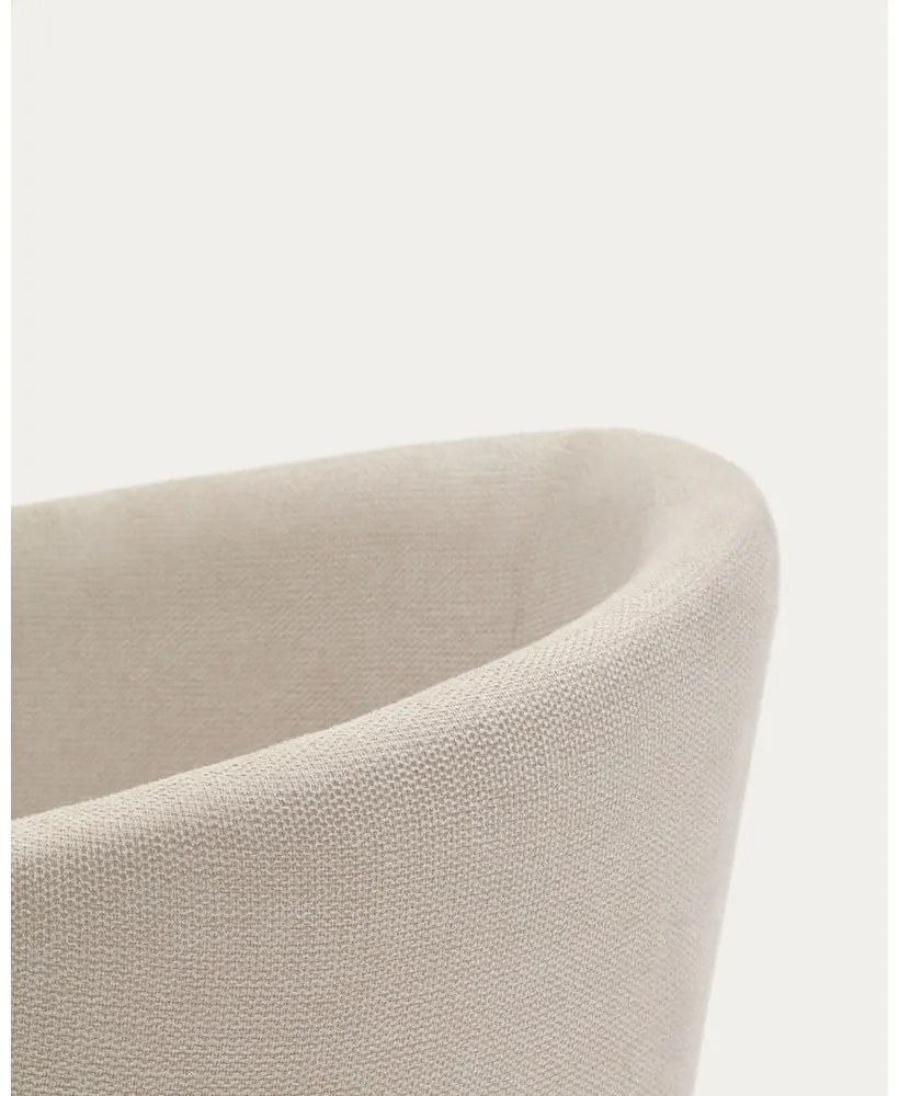 Krémszínű kárpitozott karfás étkezőfotel Harlan – Kave Home