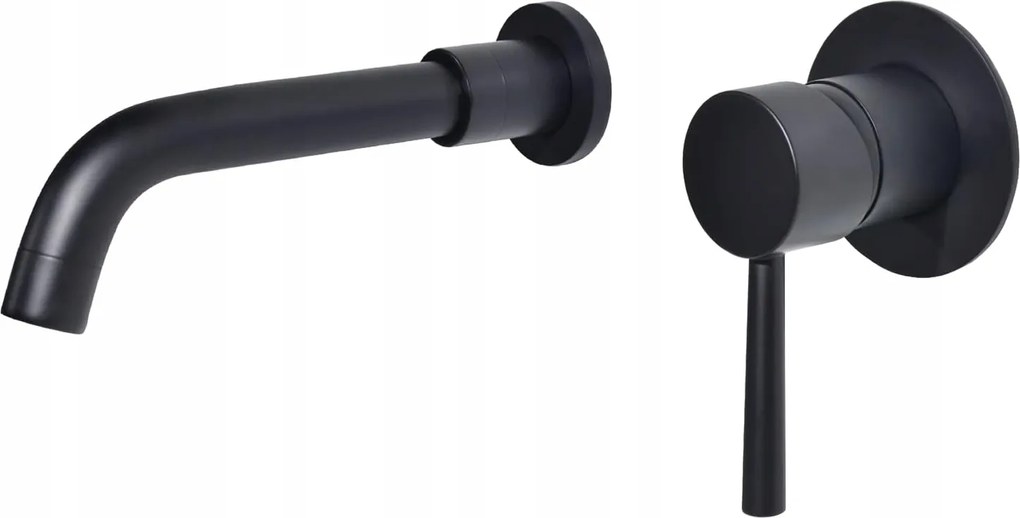 Csaptelep Mosdó Csaptelep Kerek Falsík Alatti Fekete Matt 25cm