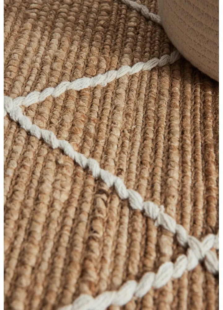 Natúr színű kézi szövésű juta szőnyeg 200x300 cm Kunu – Hanse Home