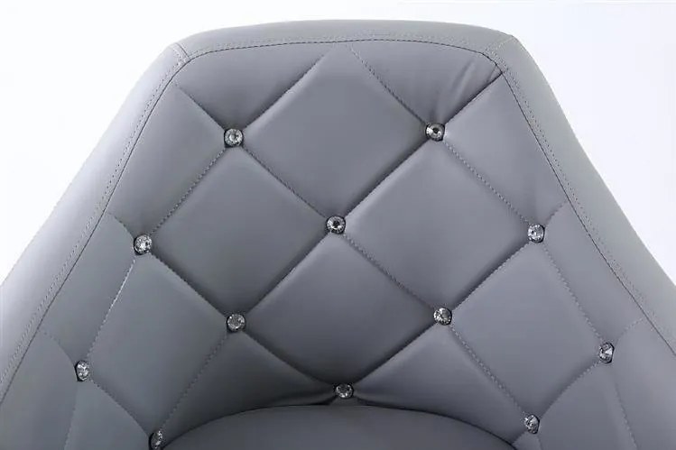 HC830 Szürke modern műbőr szék krómozott lábbal