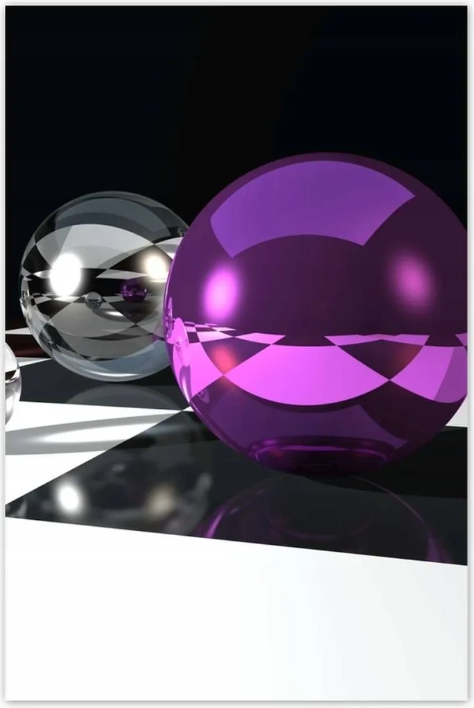 Poszterek 80x120 Lila gömb a rácson