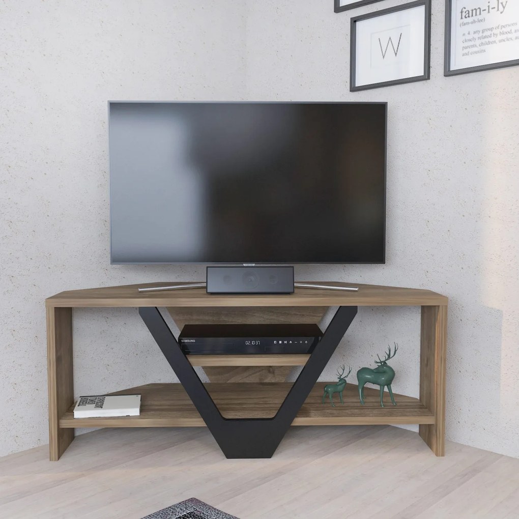 TV szekrény Karin - Walnut, Black