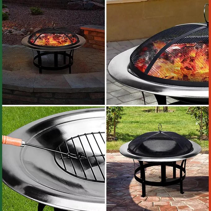 monzana® Rozsdamentes acél kandalló Ø75 cm