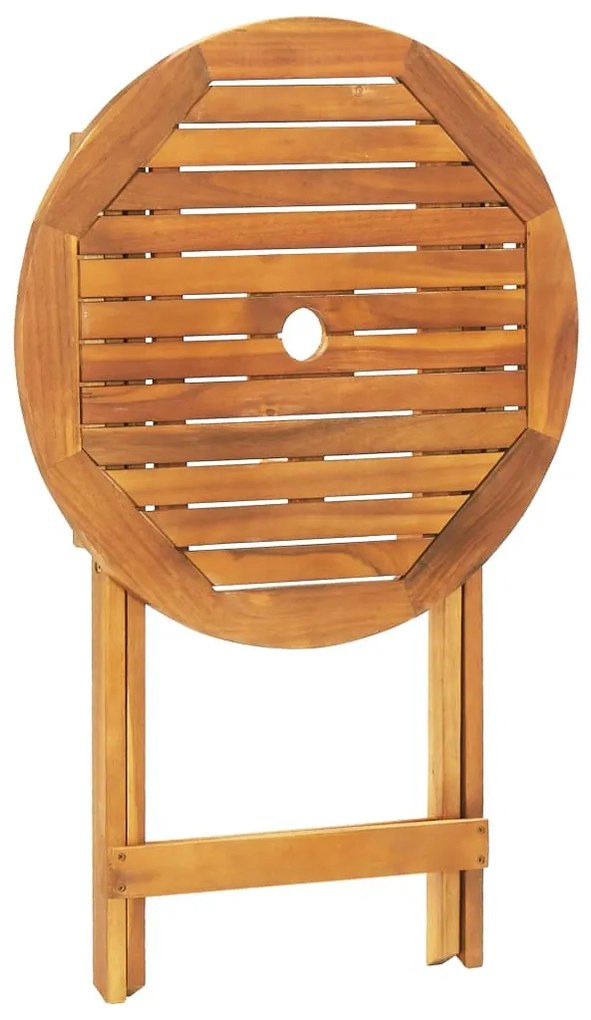 3 részes bézs polipropilén és tömör fa bisztrószett